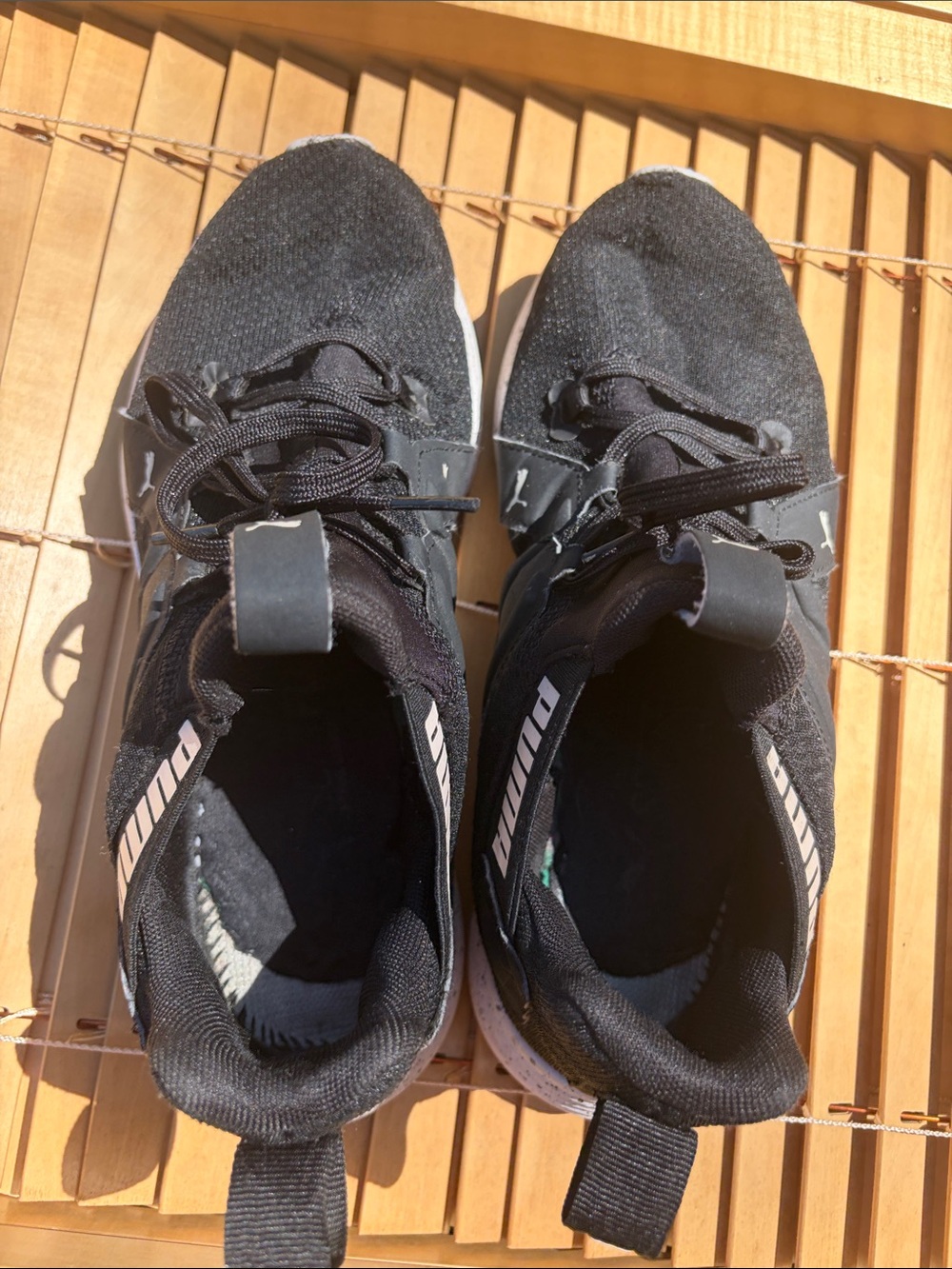 Puma Black Athletic Sneakers with White Speckled Soles - Picture 3 of 8
